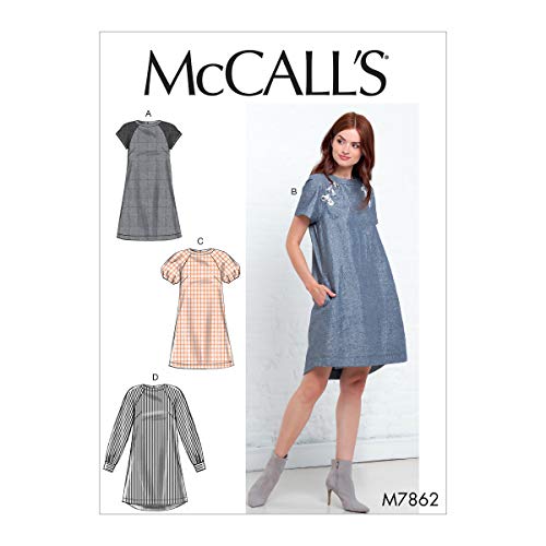 McCall's M7862A5 Women's Short and Long Sleeve Dress Sewing Patterns, Sizes 6-14 Schnittmuster, Papier, einfarbig, 6-8-10-12-14 McCall's M7862A5 Women's Short and Long Sleeve Dress Sewing Patterns, Sizes 6-14 Schnittmuster, Papier, einfarbig, 6-8-10-12-14 von McCall's