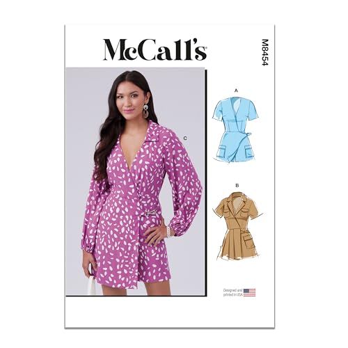 McCall's M8454D5 Strampler für Damen mit Wickelvorne Schnittmuster-Paket, Design-Code M8454, Papier, mehrfarbig, Sizes 4-6-8-10-12 McCall's M8454D5 Strampler für Damen mit Wickelvorne Schnittmuster-Paket, Design-Code M8454, Papier, mehrfarbig, Sizes 4-6-8-10-12 von McCall's