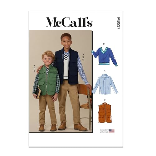 McCall's M8537HH Schnittmuster-Paket für Kinderwesten, Tops und Hemden, Designcode M8537, Größen 3-4-5-6 McCall's M8537HH Schnittmuster-Paket für Kinderwesten, Tops und Hemden, Designcode M8537, Größen 3-4-5-6 von McCall's