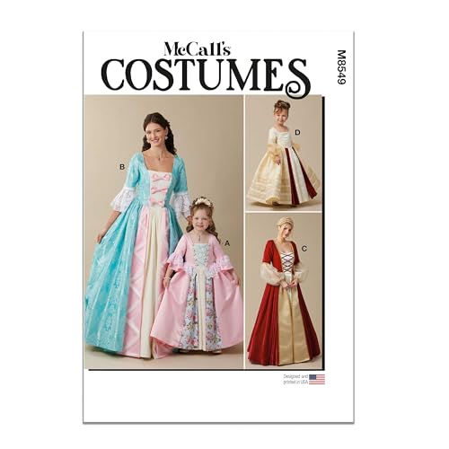 McCall's M8549BB Schnittmuster-Paket für Prinzessinnenkostüm, Design-Code M8549, Größen S, M, L, XL von McCall's
