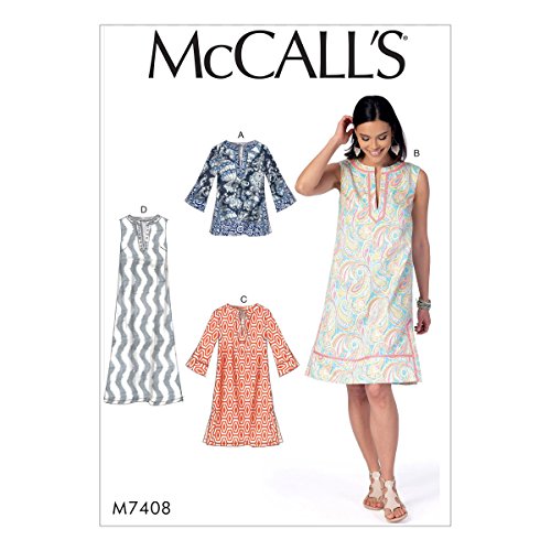 McCall's Patterns 7408 ZZ Schnittmuster für Tunikas und Kleider, Gewebe, mehrfarbig, Größe L - 2X-Größe McCall's Patterns 7408 ZZ Schnittmuster für Tunikas und Kleider, Gewebe, mehrfarbig, Größe L - 2X-Größe von McCall's