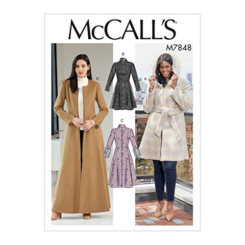 McCall's Patterns McCall's M7848RR Damen Knie- und Knöchellänge formelle Winterjacke Nähen Übergrößen 18W-24W Muster von McCall's