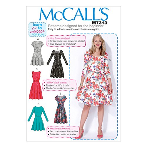 McCall's Patterns McCall's Schnittmuster 7313 B5, Damenkleider, Größen 34-44, Baumwolle, Mehrfarbig, (8-10-12-14-16) von McCall's
