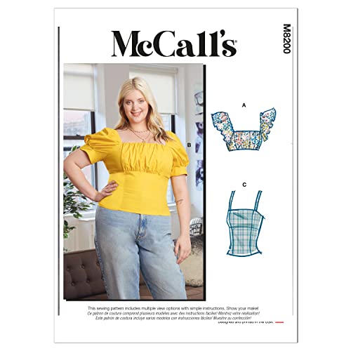 McCall's Schnittmuster M8200RR RR (18 W-20 W-22 W-24 W) Damenoberteile, mehrfarbig, (18W-20W-22W-24W) von McCall's