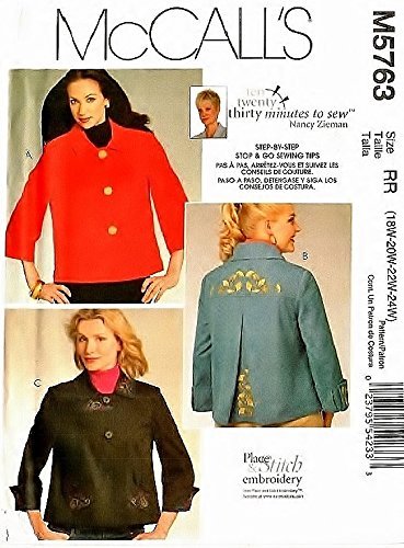 McCall's Sewing Pattern 5763 Women's Plus Size 18W-24W Jackets Nancy Zieman Embroidery by McCall's von McCall's