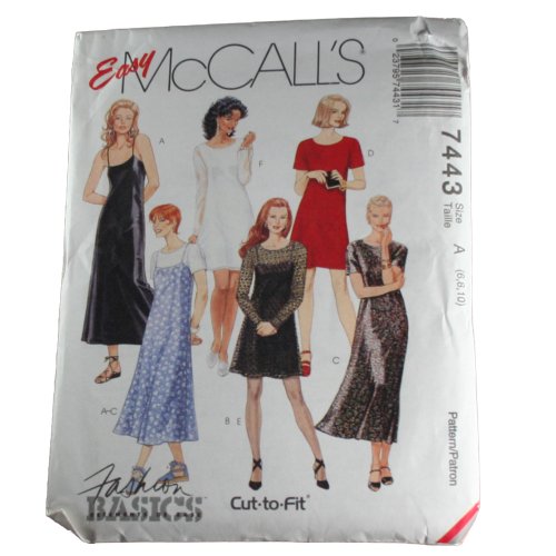 Mccall's 7443 Sewing Pattern Misses Dress and Slip Dress in Two Lengths Size A 6,8,10 by McCall's Mccall's 7443 Sewing Pattern Misses Dress and Slip Dress in Two Lengths Size A 6,8,10 by McCall's von McCall's