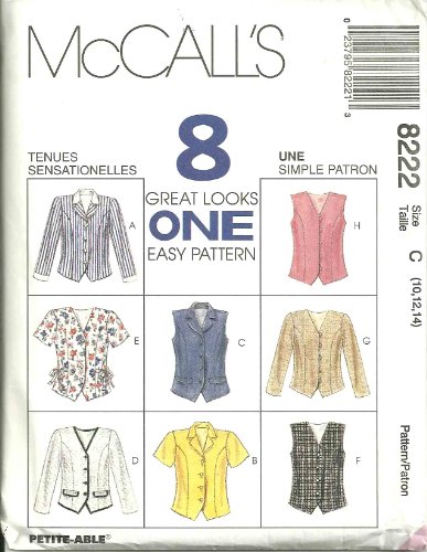 Misses Tops McCall's Sewing Pattern 8222 (Size C: 10-12-14) by McCall's von McCall's