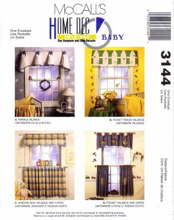 Unbekannt McCall's 3144 Sewing Pattern Valances Cafe Curtains Baby Room by McCall's von McCall's
