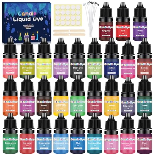McNory kerzenwachs farbe -30 Farben Wachs kerzen farbe, farbe für kerzenwachs, hochkonzentrat flüssiger Kerzen farbe Farbstoff für Bienenwachs, Gelwachs, Sojawachs, Paraffinwachs, DIY - je 5 ml McNory kerzenwachs farbe -30 Farben Wachs kerzen farbe, farbe für kerzenwachs, hochkonzentrat flüssiger Kerzen farbe Farbstoff für Bienenwachs, Gelwachs, Sojawachs, Paraffinwachs, DIY - je 5 ml von McNory