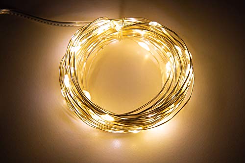 McShine LED Draht-Lichterkette | Micro | 80 LEDs, 8m, warmweiß | Batteriebetrieben, dezenter Draht für flexible Deko, ideal für Weihnachten, Kränze, DIY McShine LED Draht-Lichterkette | Micro | 80 LEDs, 8m, warmweiß | Batteriebetrieben, dezenter Draht für flexible Deko, ideal für Weihnachten, Kränze, DIY von McShine