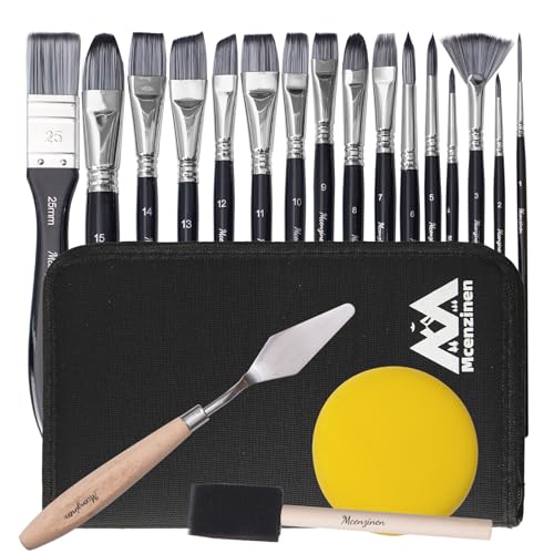 Mcenzinen 20-teiliges Pinsel-Set, rostfreies Kupferrohr, doppeltes Crimpen, professionelle Ölmalpinsel, Birkenholz-Pinsel mit ergonomischem Griff Mcenzinen 20-teiliges Pinsel-Set, rostfreies Kupferrohr, doppeltes Crimpen, professionelle Ölmalpinsel, Birkenholz-Pinsel mit ergonomischem Griff von Mcenzinen