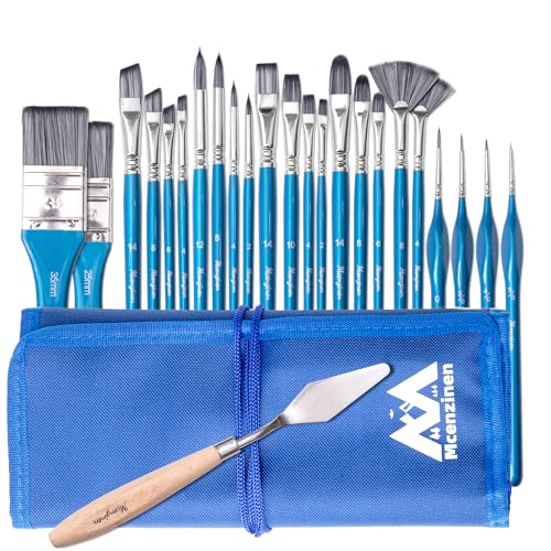 Mcenzinen 24-teiliges Pinsel-Set, rostfreies Kupferrohr, doppeltes Crimpen, professionelle Ölmalpinsel, Birkenholz-Pinsel mit ergonomischem Griff Mcenzinen 24-teiliges Pinsel-Set, rostfreies Kupferrohr, doppeltes Crimpen, professionelle Ölmalpinsel, Birkenholz-Pinsel mit ergonomischem Griff von Mcenzinen