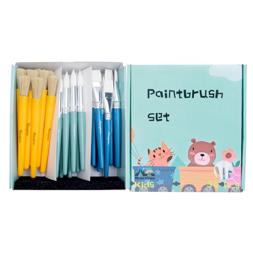 Mcenzinen 36teiliges Pinsel-Sortiment, Schulstart-Kunstmaterialien für Kinder, Flache und runde Pinsel für Kleinkinder und Klassenzimmer, einfach zu greifen Mcenzinen 36teiliges Pinsel-Sortiment, Schulstart-Kunstmaterialien für Kinder, Flache und runde Pinsel für Kleinkinder und Klassenzimmer, einfach zu greifen von Mcenzinen