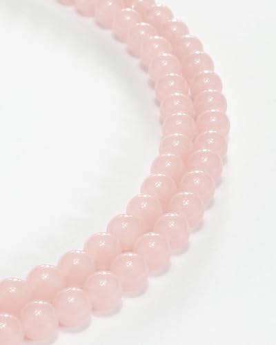 Glasperlen, 8 mm, 46 Stück, Glasperlen für Schmuckherstellung, Charm, runde lose Perlen für Armbandherstellung, Set (rosa Glas) von Mchruie