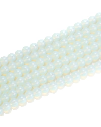 Glasperlen, 8 mm, 46 Stück, Glasperlen für Schmuckherstellung, Charm, runde lose Perlen für Armbandherstellung, Set (weißes Agentglas) von Mchruie