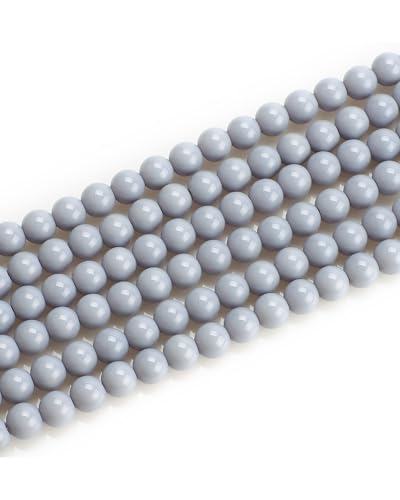 Glasperlen, 8 mm, 46 Stück, Glasperlen für Schmuckherstellung, Charm, runde lose Perlen für Armbandherstellung, graues Glas von Mchruie