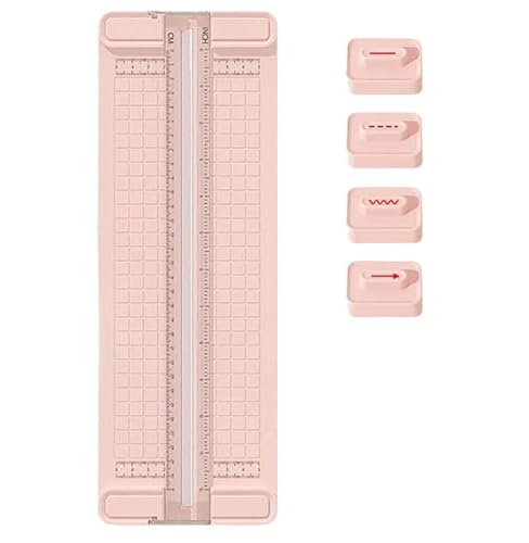4-in-1-Papierschneider mit bidirektionalem Antrieb, Mini-Papierschneider mit Schieber, Papierschneider für Scrapbooking mit automatischer Sicherung, tragbarer Fotoschneider mit gewellten (Ross) von Mciluyaiio