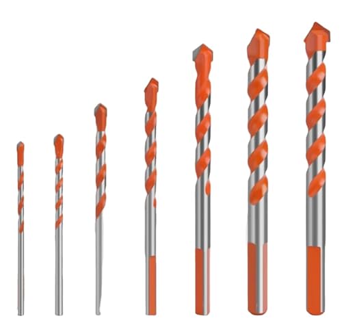 Peachloft Betonbohrer, Zementbohrer für Beton, hochfeste Hartmetallbohrer, U-Schlitz-Design, einfache Spanabfuhr, für Stein, Glas, Beton, Holz, Ziegel (Orange) von Mciluyaiio