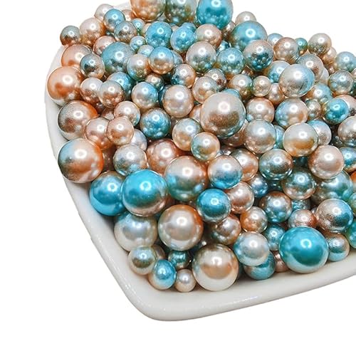 1 Flasche, 150 Stück Kunstperlen zur Schmuckherstellung, 3 mm - 8 mm, ohne Loch, Bastelperlen für Armbänder, Halsketten, Schlüsselanhänger, Perlen, Blau und Braun Farbverlauf 1 Flasche, 150 Stück Kunstperlen zur Schmuckherstellung, 3 mm - 8 mm, ohne Loch, Bastelperlen für Armbänder, Halsketten, Schlüsselanhänger, Perlen, Blau und Braun Farbverlauf von Mcoser