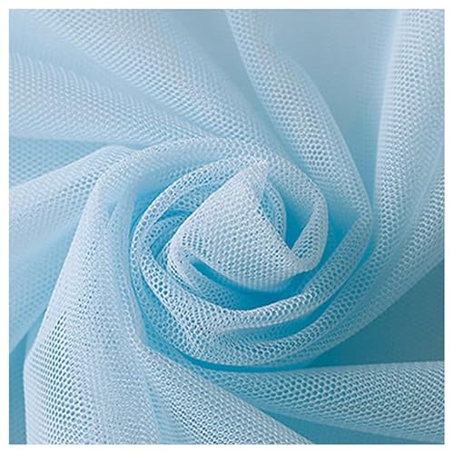 1 Meter Polyester-Netzstoff, 160 cm breit, Braut-Mesh-Material, Sjy-Blau, Netzstoff zum Nähen, Basteln von Mcoser
