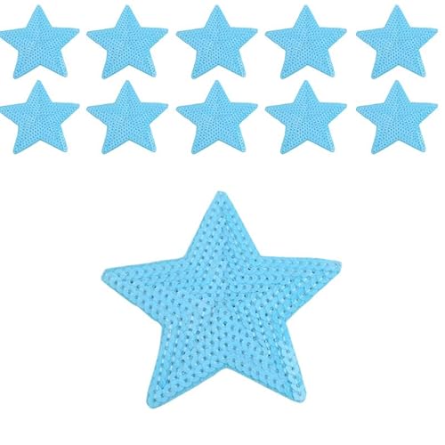 10 x blaue Stern-Pailletten zum Aufbügeln, glitzernde Pailletten, Stern-Aufnäher, Applikationen, Stoffaufkleber für Kleidung, Jeans, Taschen, Hüte, Reparatur und Dekoration, 9 x 8,5 cm 10 x blaue Stern-Pailletten zum Aufbügeln, glitzernde Pailletten, Stern-Aufnäher, Applikationen, Stoffaufkleber für Kleidung, Jeans, Taschen, Hüte, Reparatur und Dekoration, 9 x 8,5 cm von Mcoser