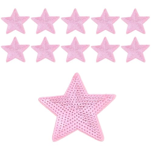 10 x rosa Stern-Pailletten zum Aufbügeln, glitzernde Pailletten, Stern-Aufnäher, Applikationen, Stoffaufkleber für Kleidung, Jeans, Taschen, Hüte, Reparatur und Dekoration, 9 x 8,5 cm 10 x rosa Stern-Pailletten zum Aufbügeln, glitzernde Pailletten, Stern-Aufnäher, Applikationen, Stoffaufkleber für Kleidung, Jeans, Taschen, Hüte, Reparatur und Dekoration, 9 x 8,5 cm von Mcoser
