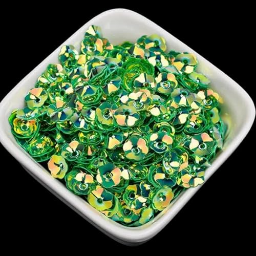 1200 Stück schillernde grüne Blumen-Pailletten zum Nähen, Kunststoff-Pflaumenblütenperlen, 6 mm, Blumenscheibe, lose Pailletten für Scrapbooking, Bühnendekorationen 1200 Stück schillernde grüne Blumen-Pailletten zum Nähen, Kunststoff-Pflaumenblütenperlen, 6 mm, Blumenscheibe, lose Pailletten für Scrapbooking, Bühnendekorationen von Mcoser