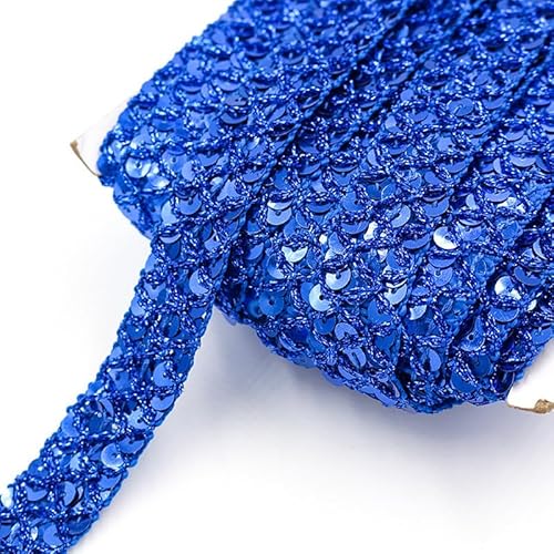 130 cm flache Glitzer-Paillettenborte zum Nähen, marineblaues Paillettenband, 1,5 cm Pailletten-Borte für Bühnenkostüm-Dekoration von Mcoser