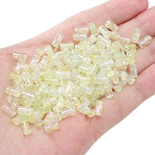 135 Stück Bambus-Glasperlen, gelbe Bambus-Abstandshalter, Rocailles für DIY-Perlen, Armbänder, Schmuckherstellung, 4 x 8 mm von Mcoser