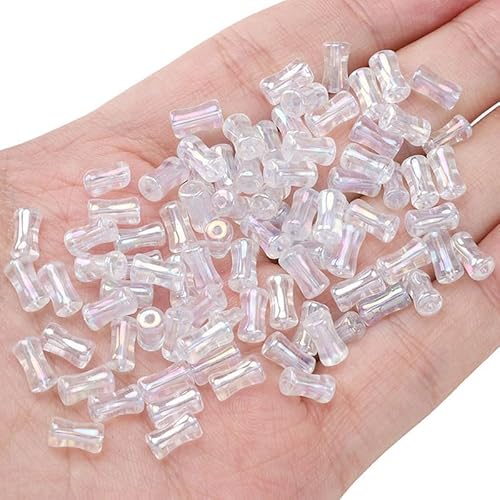 135 Stück Bambus-Glasperlen, klare Bambus-Abstandshalter, Rocailles für DIY-Perlen, Armbänder, Schmuckherstellung, 4 x 8 mm 135 Stück Bambus-Glasperlen, klare Bambus-Abstandshalter, Rocailles für DIY-Perlen, Armbänder, Schmuckherstellung, 4 x 8 mm von Mcoser