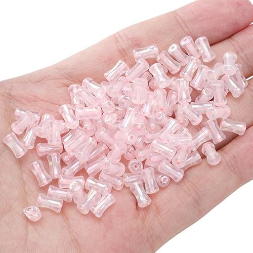 135 Stück Bambus-Glasperlen, rosa Bambus-Abstandshalter, Rocailles für DIY-Perlen, Armbänder, Schmuckherstellung, 4 x 8 mm 135 Stück Bambus-Glasperlen, rosa Bambus-Abstandshalter, Rocailles für DIY-Perlen, Armbänder, Schmuckherstellung, 4 x 8 mm von Mcoser