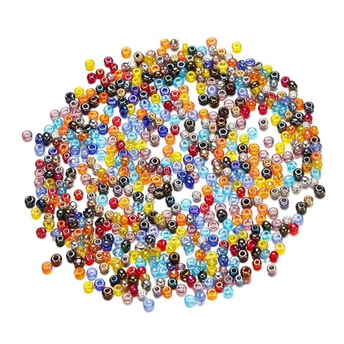 1800 Stück schillernde bunte Rocailles-Perlen für Armbandherstellung, 2 mm, Mini-Abstandhalter, Glasperlen zum Basteln, Ohrring/Halsketten-Perlen 1800 Stück schillernde bunte Rocailles-Perlen für Armbandherstellung, 2 mm, Mini-Abstandhalter, Glasperlen zum Basteln, Ohrring/Halsketten-Perlen von Mcoser