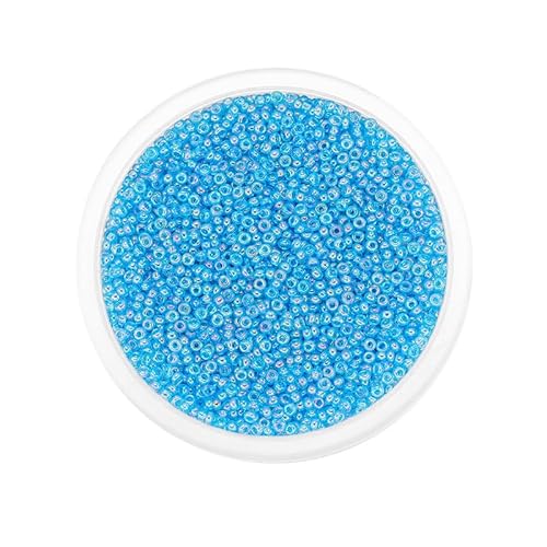 1800 Stück schillernde himmelblaue Rocailles-Perlen für Armbandherstellung, 2 mm, Mini-Abstandshalter, Glasperlen zum Basteln, Ohrring/Halsketten-Perlen 1800 Stück schillernde himmelblaue Rocailles-Perlen für Armbandherstellung, 2 mm, Mini-Abstandshalter, Glasperlen zum Basteln, Ohrring/Halsketten-Perlen von Mcoser
