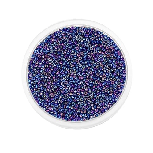 1800 Stück schillernde marineblaue Rocailles-Perlen für Armbandherstellung, 2 mm, Mini-Abstandhalter, Glasperlen zum Basteln, Ohrring/Halsketten-Perlen 1800 Stück schillernde marineblaue Rocailles-Perlen für Armbandherstellung, 2 mm, Mini-Abstandhalter, Glasperlen zum Basteln, Ohrring/Halsketten-Perlen von Mcoser