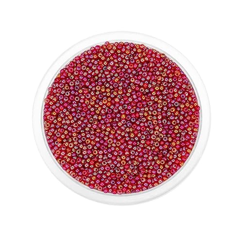 1800 Stück schillernde rote Rocailles-Perlen für Armbandherstellung, 2 mm, Mini-Abstandshalter, Glasperlen zum Basteln, Ohrring/Halsketten-Perlen 1800 Stück schillernde rote Rocailles-Perlen für Armbandherstellung, 2 mm, Mini-Abstandshalter, Glasperlen zum Basteln, Ohrring/Halsketten-Perlen von Mcoser