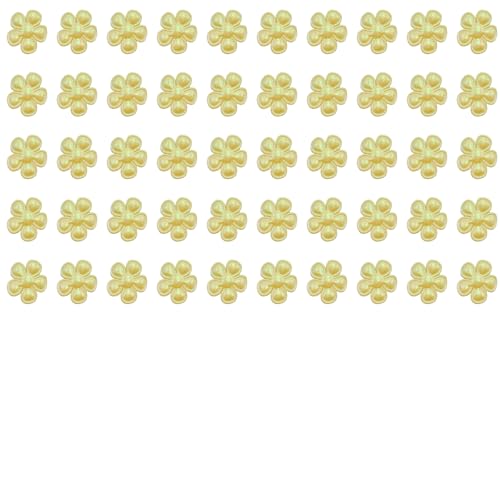 20 gelbe Blumen-Applikationen zum Aufnähen, PU-Leder, schillernde Blumenform, Verzierung für Kleidung, Tasche, Pailletten-Dekoration, 2 cm. von Mcoser