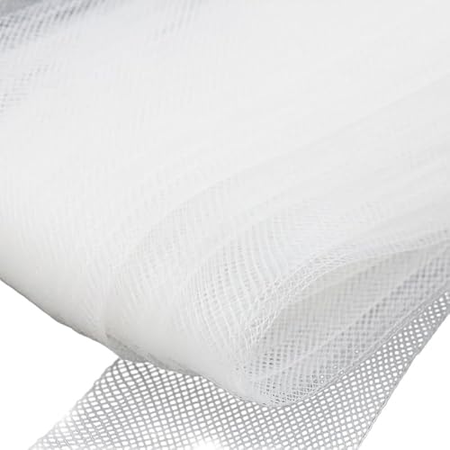 22 m langes weißes Polyester-Rosshaar-Band, 1,5 cm breit, Rosshaar, Netzborte zum Nähen, Hochzeitskleid von Mcoser