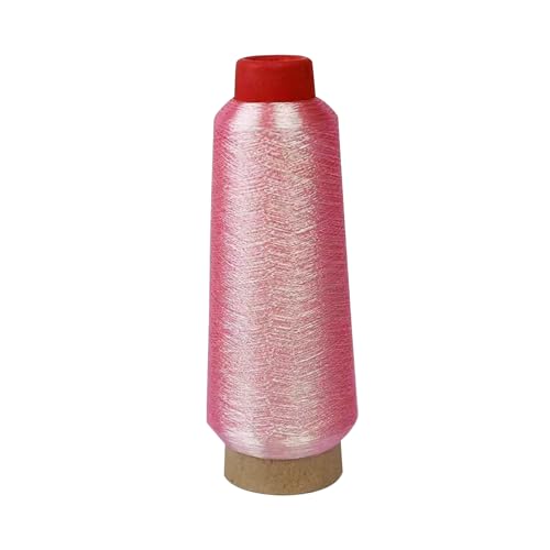 2200 m Metallic-Stickgarn, schillerndes Rosa, Glitzer, Polyester-Nähgarn für Nähmaschine, Kreuzstich von Mcoser
