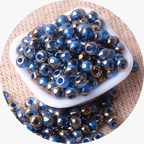 260 Stück schillernde dunkelblaue Glasperlen für Armbandherstellung, 4 mm, Mini-Abstandhalter, Glasperlen zum Basteln, Ohrring/Halsketten-Perlen von Mcoser