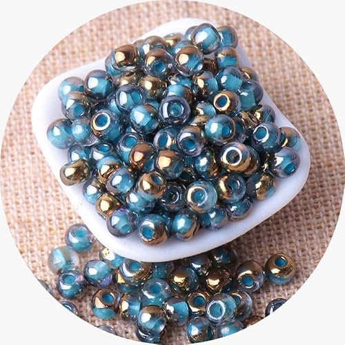 260 Stück schillernde hellblaue Glas-Rocailles für Armbandherstellung, 4 mm, Mini-Abstandhalter, Glasperlen zum Basteln, Ohrring/Halsketten-Perlen von Mcoser