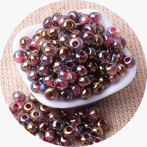 260 Stück schillernde rote Glasperlen für Armbandherstellung, 4 mm, Mini-Abstandshalter, Glasperlen zum Basteln, Ohrring/Halskettenperlen von Mcoser