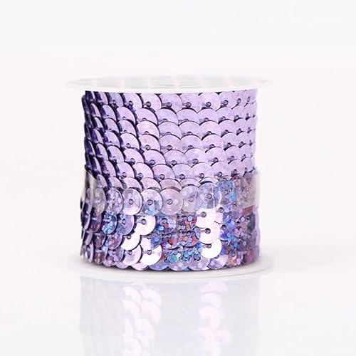 4,5 m Glitzer-Paillettenbordüre, 6 mm, runde Paillettenschnur, PVC, Laser-Paillettenrollen, Bänder zum Nähen, Glitzer-Dekor von Mcoser