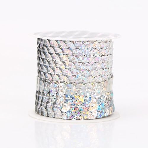 4,5 m Glitzer-Paillettenbordüre, 6 mm, runde Paillettenschnur, PVC, Laser-Paillettenrollen, Bänder zum Nähen, Glitzer-Dekor von Mcoser