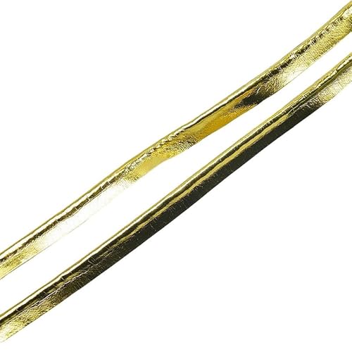 5 m x 1 cm Kunstleder-Paspelkordel zum Nähen, goldfarben, Leder-Paspelband, Einfassband zum Einfassen von Kanten von Mcoser