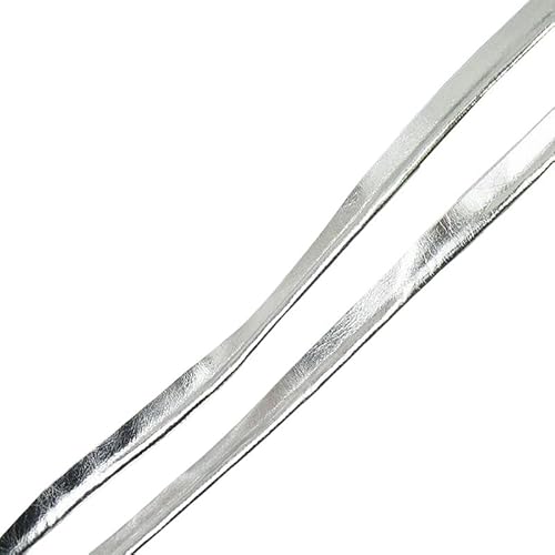5 m x 1 cm Kunstleder-Paspelkordel zum Nähen, silberfarbene Lederpaspelierung, Schrägband zum Einfassen von Kanten von Mcoser
