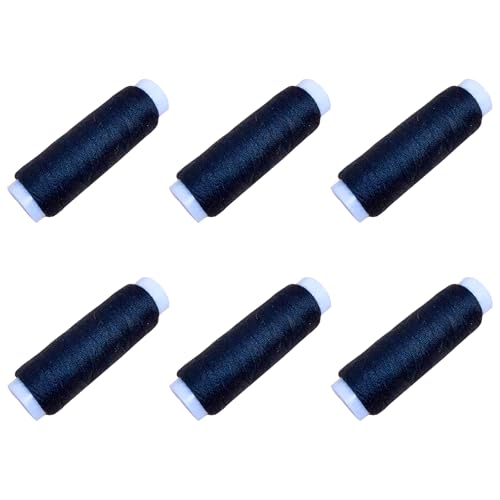 6 Rollen 130 m Polyester-Nähgarne, schwarze Fäden für Allzweck-Nähmaschine und Handstickerei von Mcoser