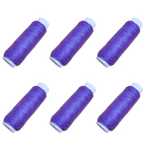 6 Rollen 130 m Polyester-Nähgarne lila Fäden für Allzweck-Nähmaschine und Handstickerei von Mcoser