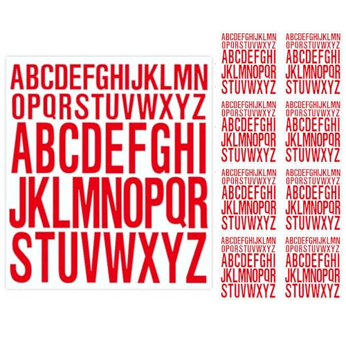 8 Blatt Buchstaben-Aufkleber, Großbuchstaben, 50 mm, 25 mm, Großbuchstaben, Rot, wasserfest, Vinyl, große Buchstaben zum Aufkleben, selbstklebende Buchstaben, Aufkleber für Scrapbooking, Basteln, 8 Blatt Buchstaben-Aufkleber, Großbuchstaben, 50 mm, 25 mm, Großbuchstaben, Rot, wasserfest, Vinyl, große Buchstaben zum Aufkleben, selbstklebende Buchstaben, Aufkleber für Scrapbooking, Basteln, von Mcoser