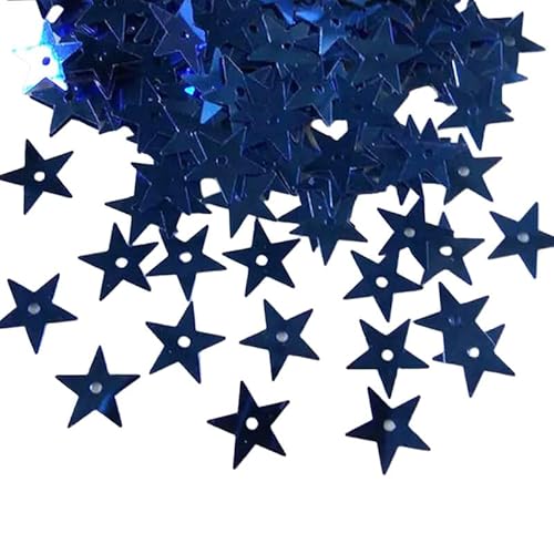 Blaue Metallic-Stern-Pailletten, 20 g, 4000 Stück, lose Glitzerstern-Konfetti mit Loch, Metallic-Folie, Sterne zum Nähen, Kleiderdekoration, Bühnendekoration, Bastel- und Partyzubehör von Mcoser