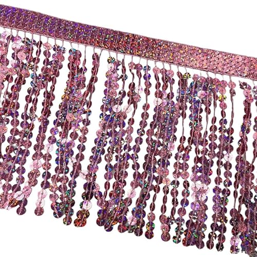 Fransenborte mit Pailletten, 91 cm lang, glänzend, Rosa, zum Nähen, für selbstgemachte Stoffdekoration Fransenborte mit Pailletten, 91 cm lang, glänzend, Rosa, zum Nähen, für selbstgemachte Stoffdekoration von Mcoser
